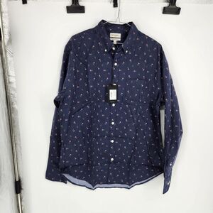Bonobos Men's Large Navy Floral Stretch Everyday Regular Fit Shirt NWT‎
